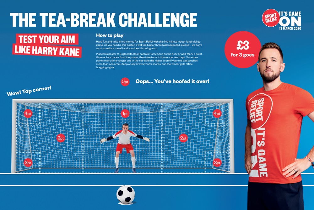Harry Kane Tea Break Challenge Sport Relief 2020